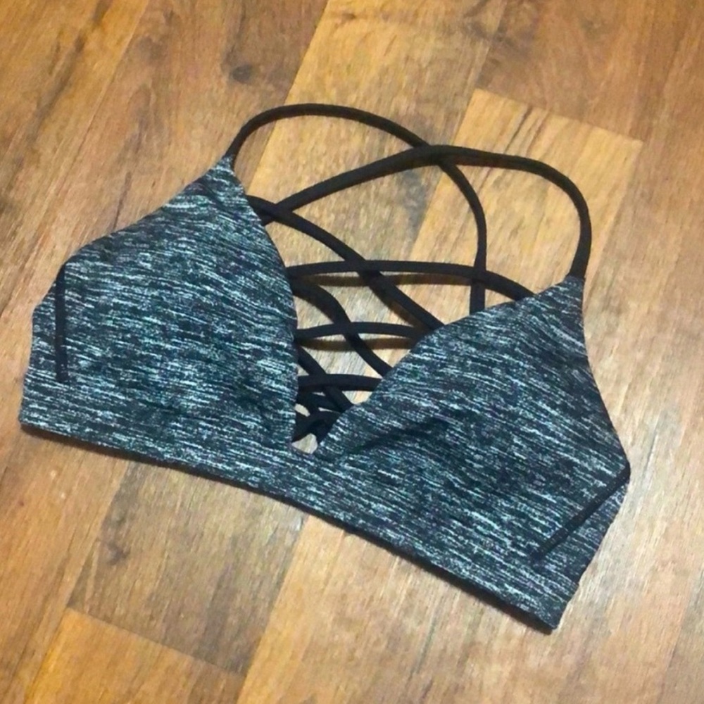 PINK Victoria's Secret Strappy Black and White Sports Bra